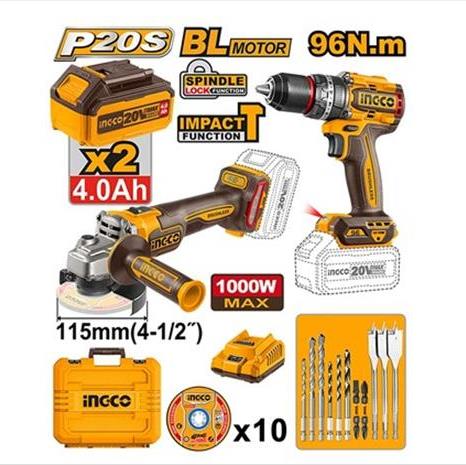ست دریل و مینی فرز شارژی اینکو مدل COSLI241298 با باتری ۲۰ ولت - COSLI241298